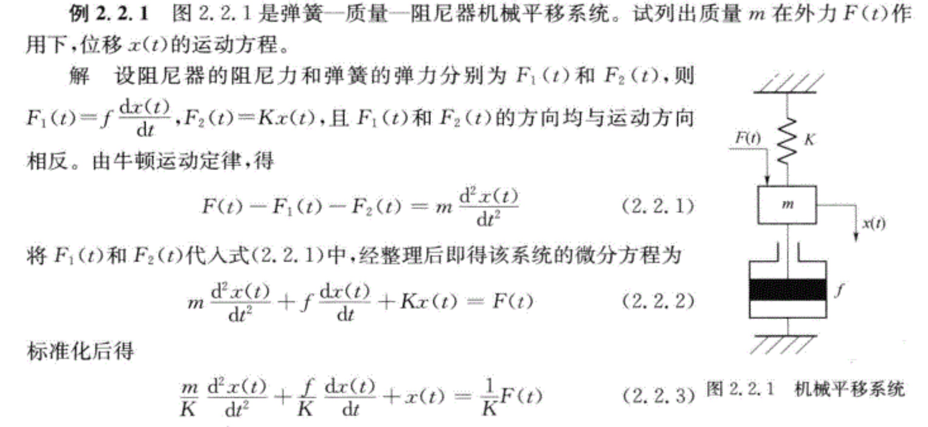 例题1：弹簧-质量-阻尼器机械平移系统